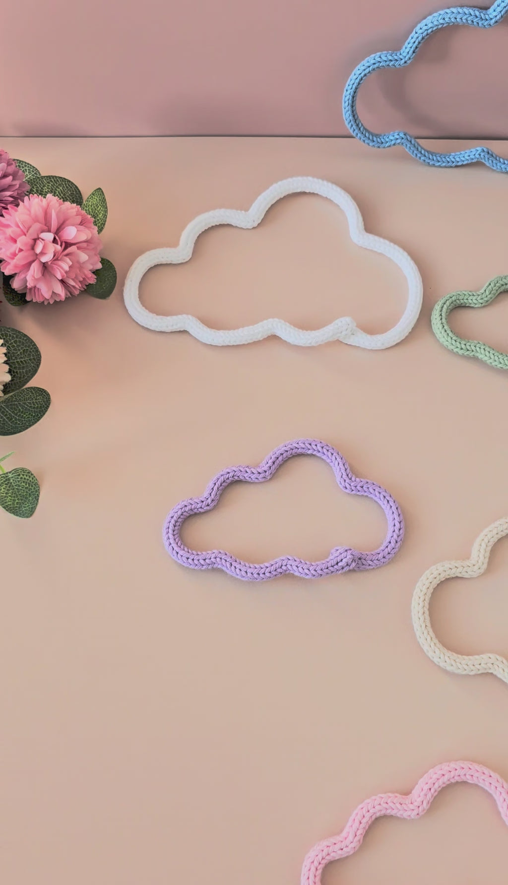 Knitted Wire Cloud Wall Decor