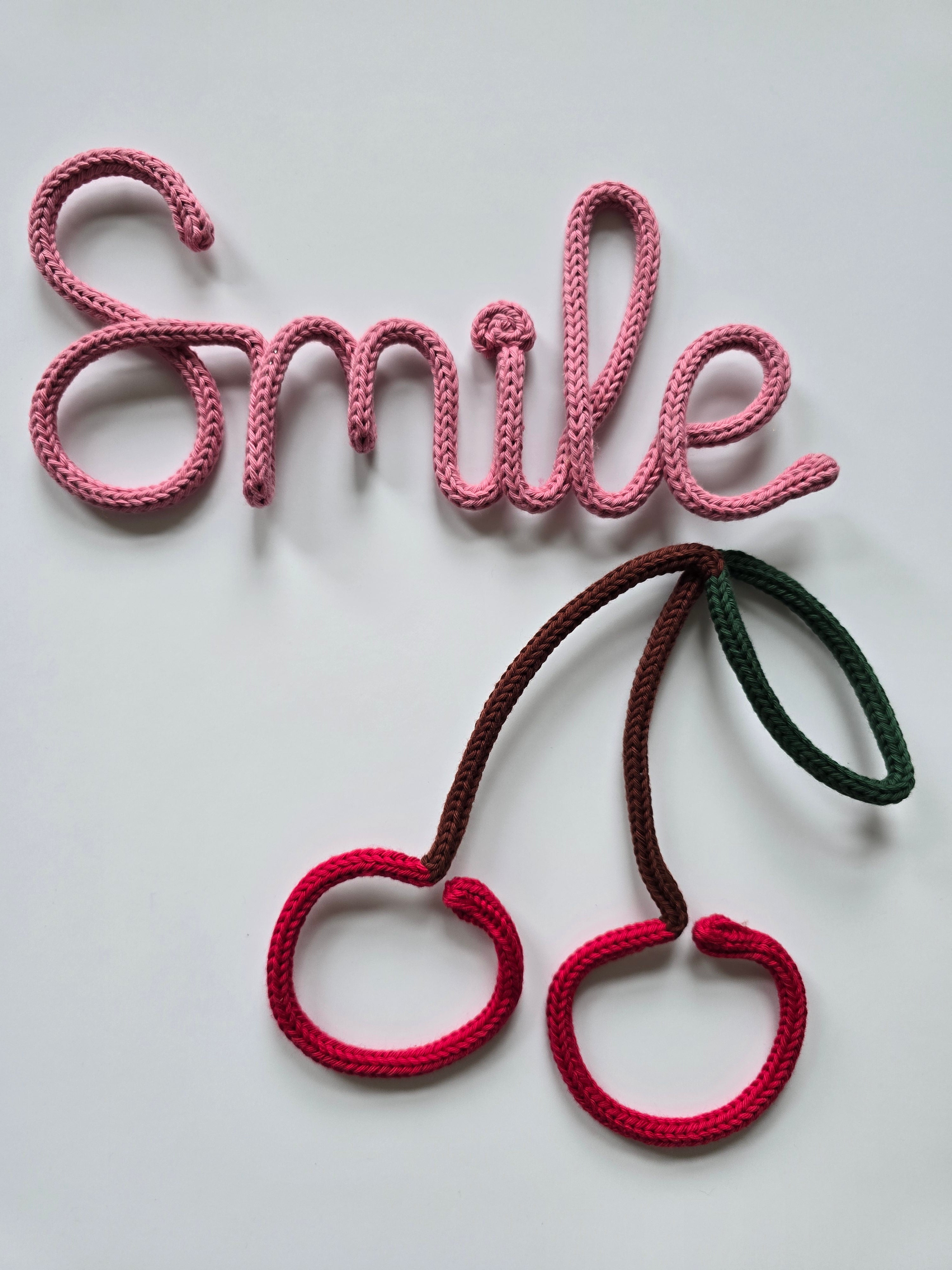Handmade Knitted Wire Cherry Wall Decor